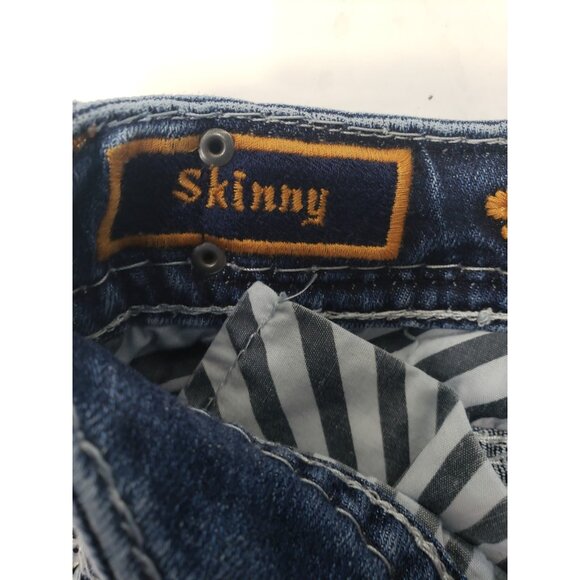 Rock Revival Women’s Erin S400 Blue Denim Faded Skinny Leg Jeans Size 27 - Picture 4 of 16